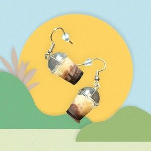 Iced Coffee Dangly Earrings